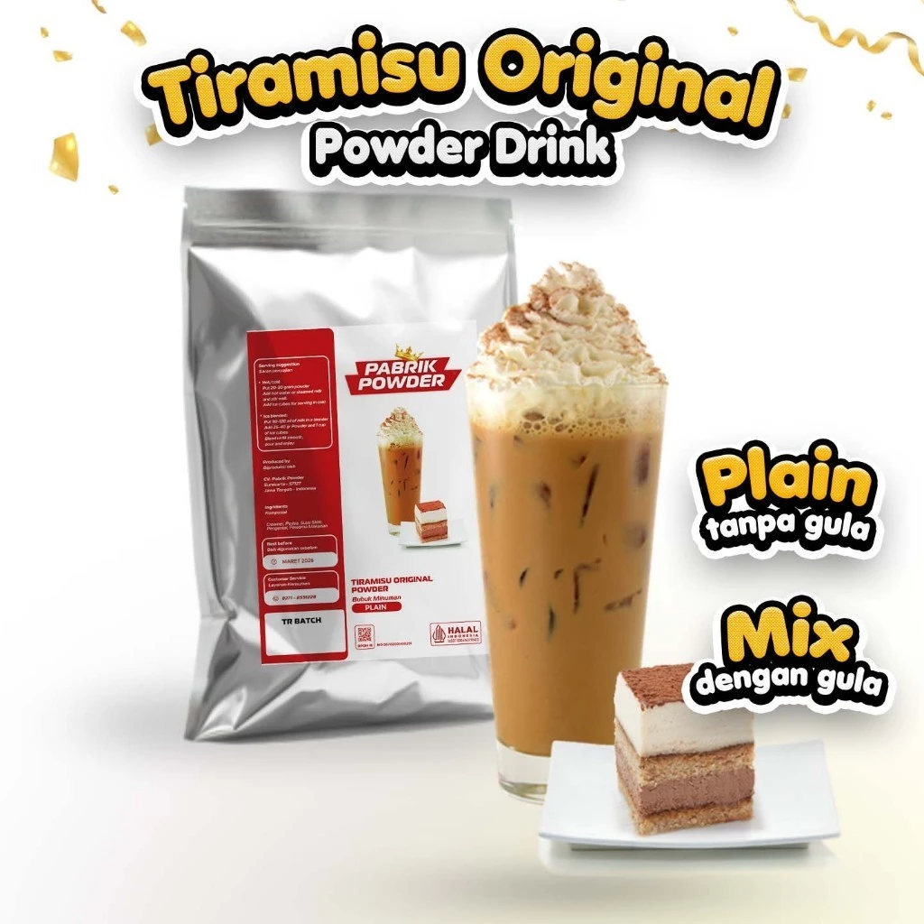 id-11134207-7rbk2-m91allj8r11t9b1.webp Powder Minuman Tiramissu Original, Bubuk Minuman Rasa Tiramisu, Powder Drink - Gambar 1