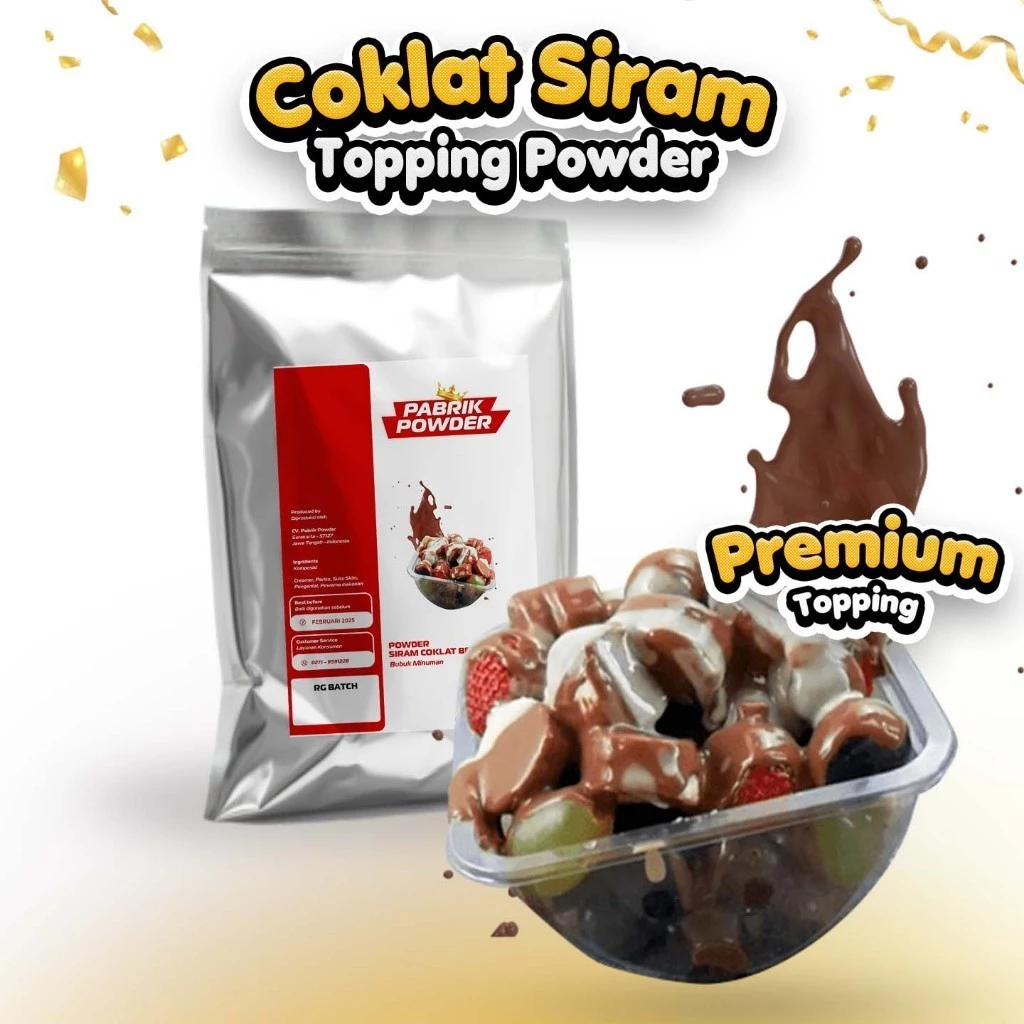 id-11134207-7rbk3-m91a4d2irke32c1.webp Powder Coklat Siram Buah Viral, Cokelat Kental, Topping Buah - Gambar 1