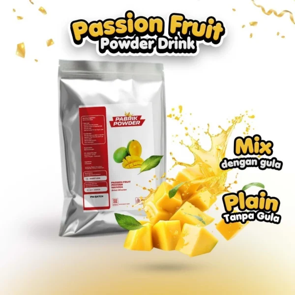 Powder Passion Fruit, Bubuk Minuman Rasa Buah Tanpa Krimer, Campuran Teh