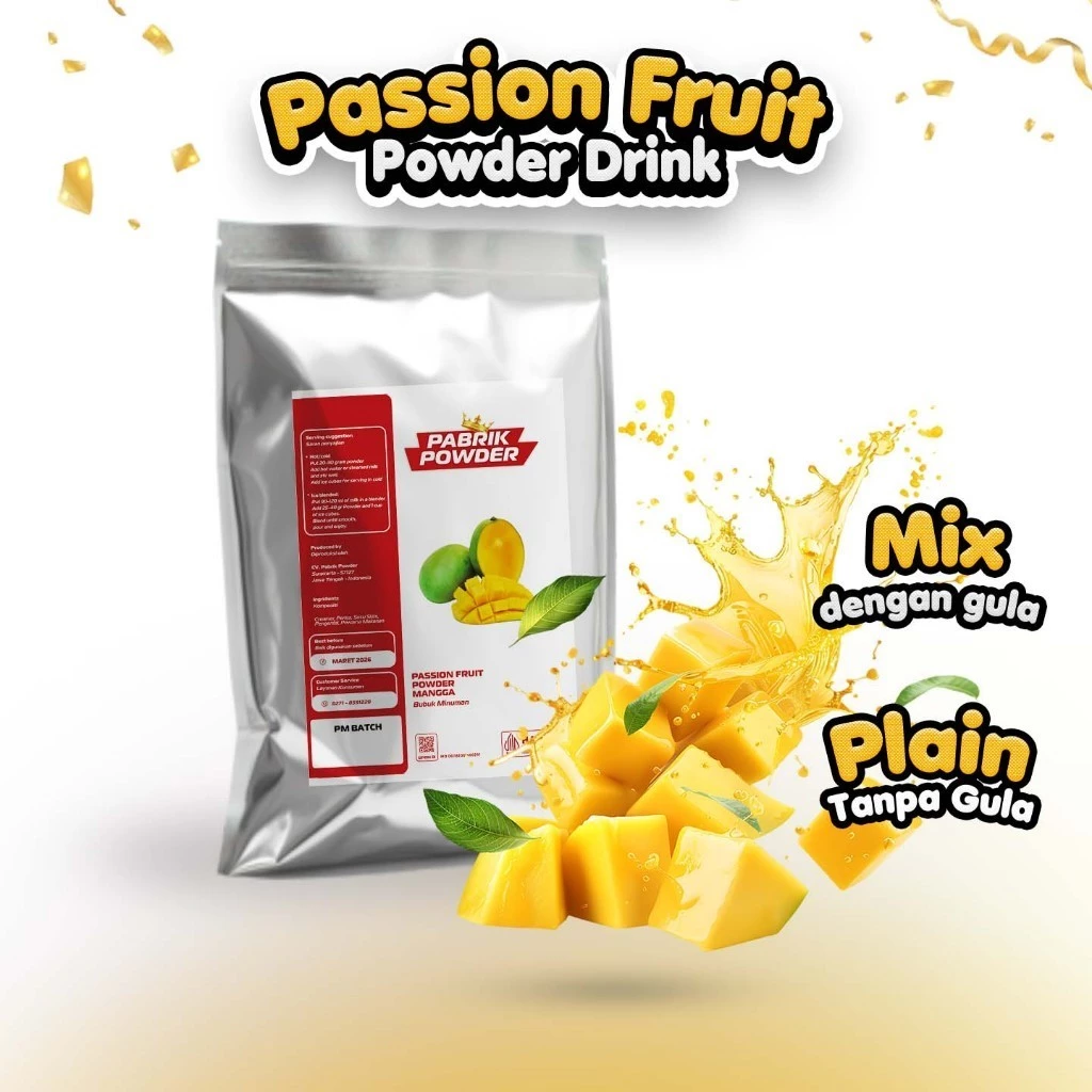 id-11134207-7rbk5-m918yj64mgwdef1.webp Powder Passion Fruit, Bubuk Minuman Rasa Buah Tanpa Krimer, Campuran Teh - Gambar 1