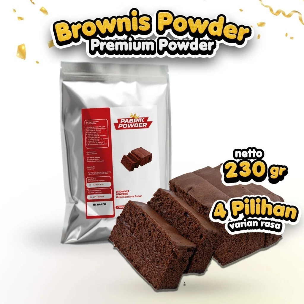 id-11134207-7rbkc-m91a4d2j47i3311.webp Powder Brownies 230 Gram, Premix Brownis Instan - Gambar 1